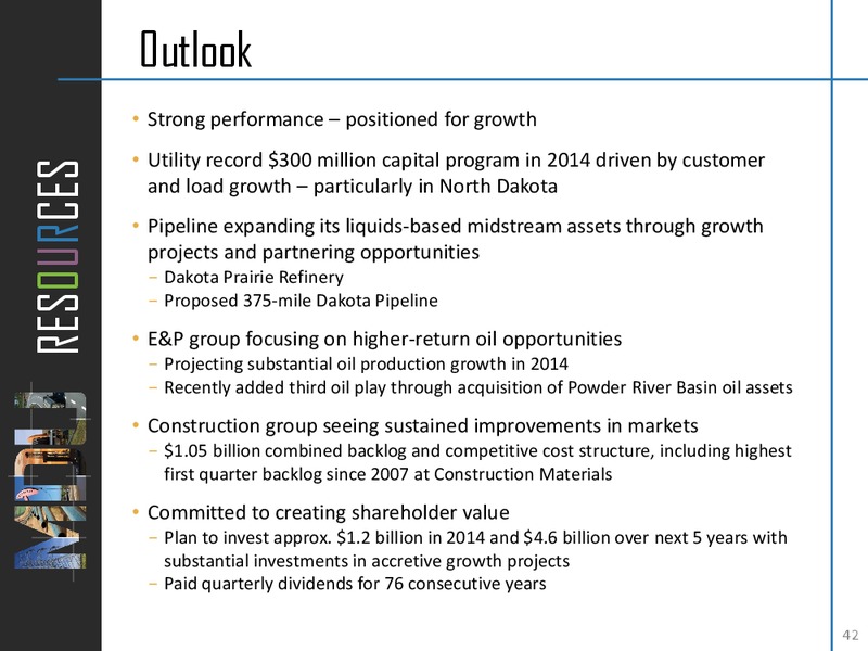 AGA FINANCIAL FORUM – MDU Resources Group Inc. – slide 41