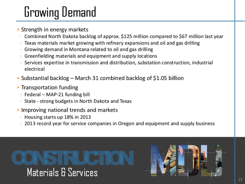 Investor Relations – MDU Resources Group Inc. – slide 20