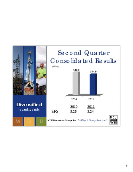 Q2 2011 EARNINGS CALL – MDU Resources Group Inc. – slide 4