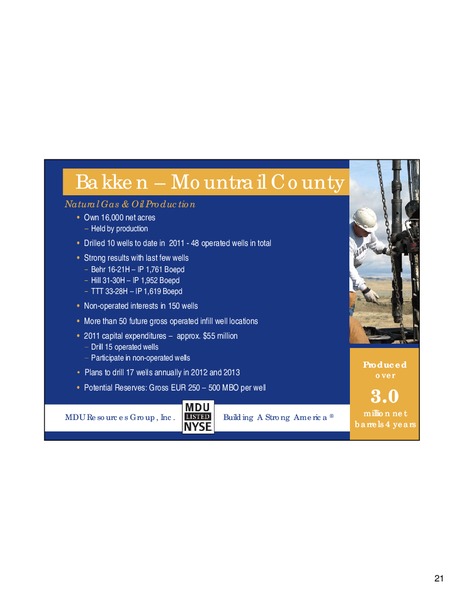 DA DAVIDSON ENGINEERING & CONSTRUCTION CONFERENCE – MDU Resources Group Inc. – slide 20