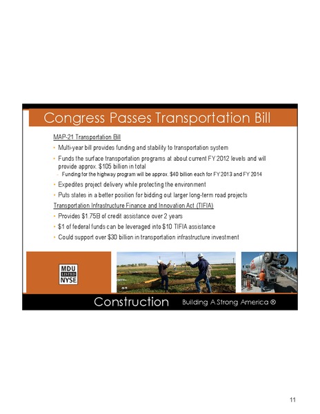 DAVIDSON ENGINEERING AND CONSTRUCTION CONFERENCE – MDU Resources Group Inc. – slide 10