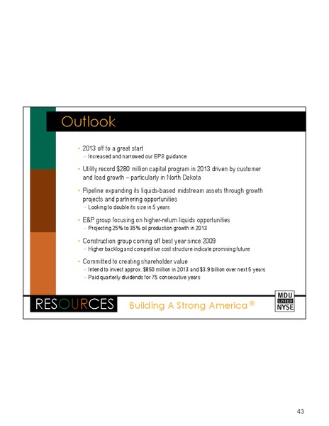 DAVIDSON ENGINEERING AND CONSTRUCTION CONFERENCE – MDU Resources Group Inc. – slide 42