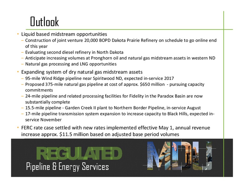 THIRD QUARTER EARNINGS CONFERENCE CALL – MDU Resources Group Inc. – slide 10