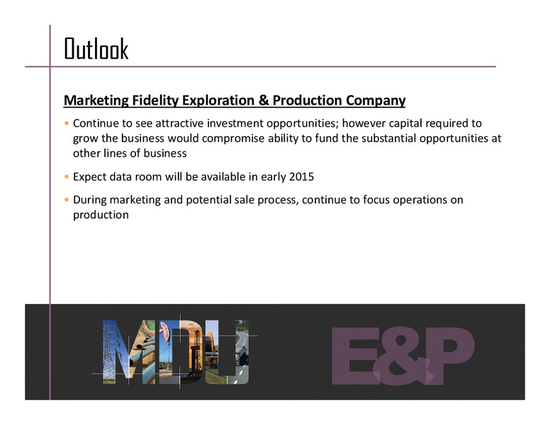 THIRD QUARTER EARNINGS CONFERENCE CALL – MDU Resources Group Inc. – slide 12