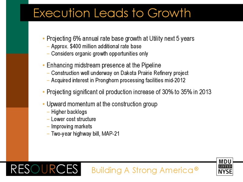 RESOURCES EEI FINANCIAL CONFERENCE – MDU Resources Group Inc. – slide 5
