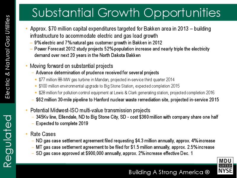 RESOURCES EEI FINANCIAL CONFERENCE – MDU Resources Group Inc. – slide 10