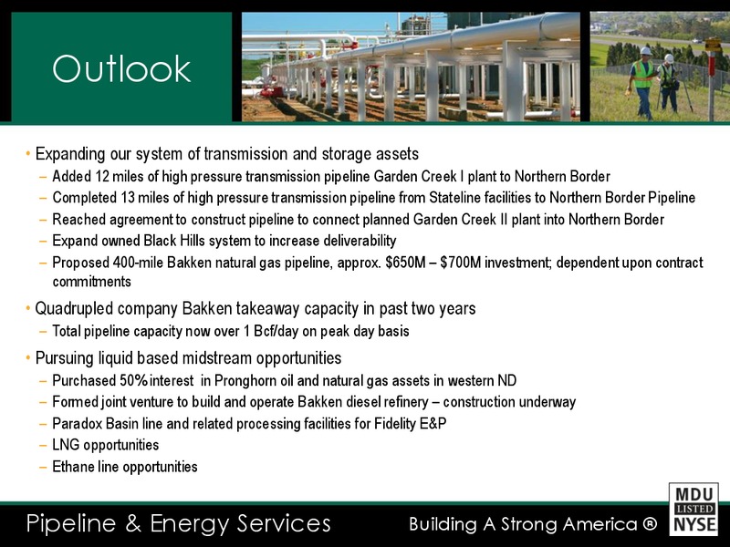 RESOURCES EEI FINANCIAL CONFERENCE – MDU Resources Group Inc. – slide 18