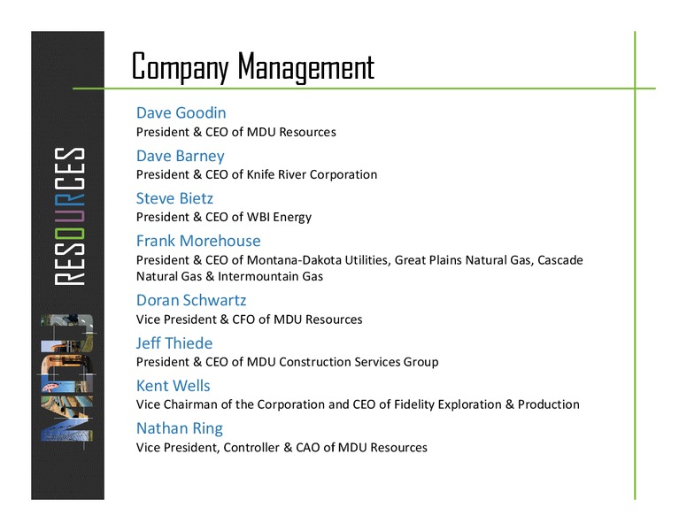 Q3 2014 EARNINGS CALL – MDU Resources Group Inc. – slide 2