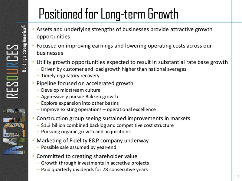 October 2015 Investor Presentation – MDU Resources Group Inc. – slide 4