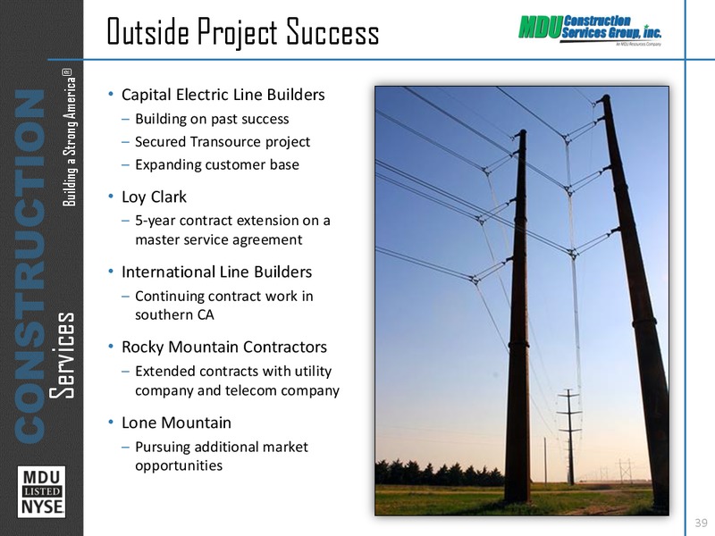 October 2015 Investor Presentation – MDU Resources Group Inc. – slide 38