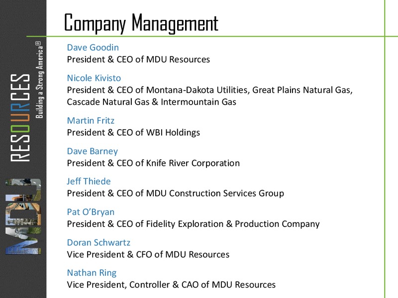 Q3 2015 Results – MDU Resources Group Inc. – slide 2