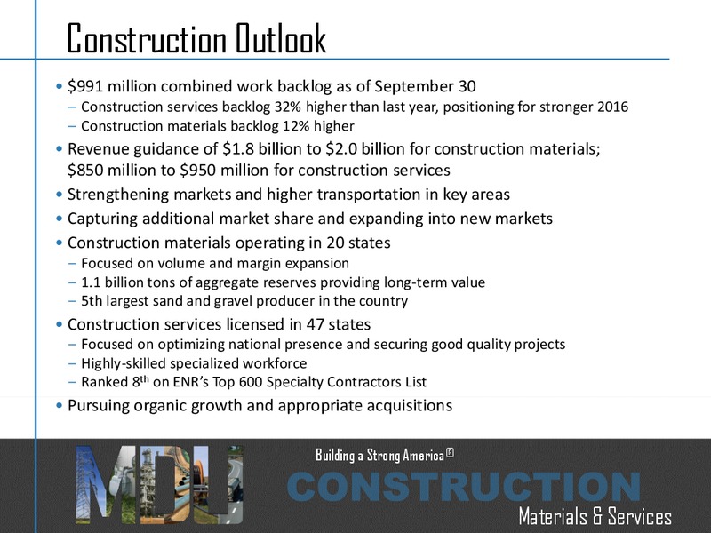 Q3 2015 Results – MDU Resources Group Inc. – slide 10