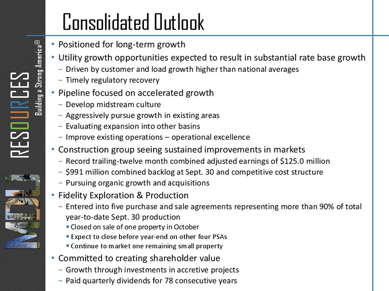 Q3 2015 Results – MDU Resources Group Inc. – slide 13