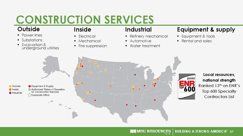 November 2017 EEI Financial Presentation – MDU Resources Group Inc. – slide 36