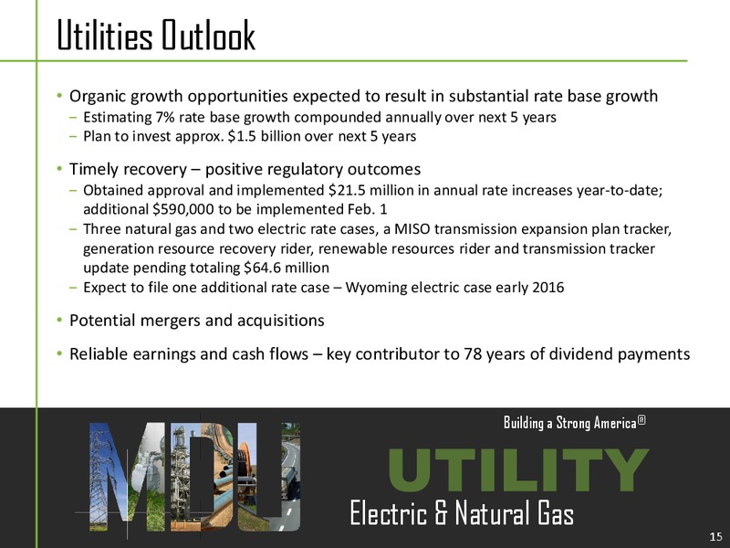 Wells Fargo Energy Conference Presentation – MDU Resources Group Inc. – slide 14