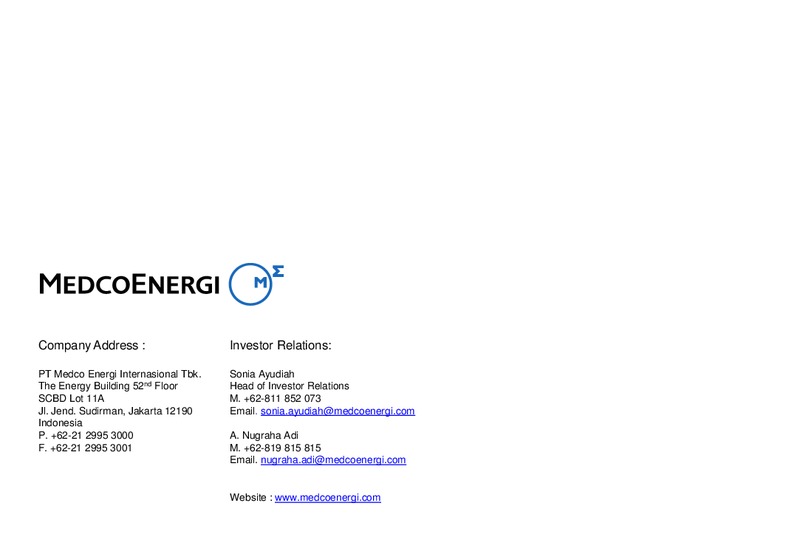 INVESTORS UPDATE – Medco Energi – slide 23