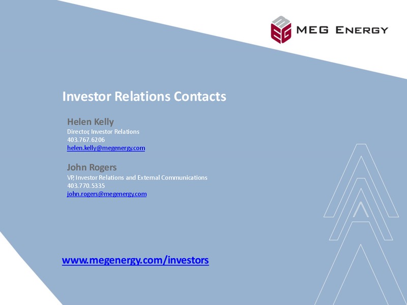 INVESTOR PRESENTATION – Meg Energy – slide 23