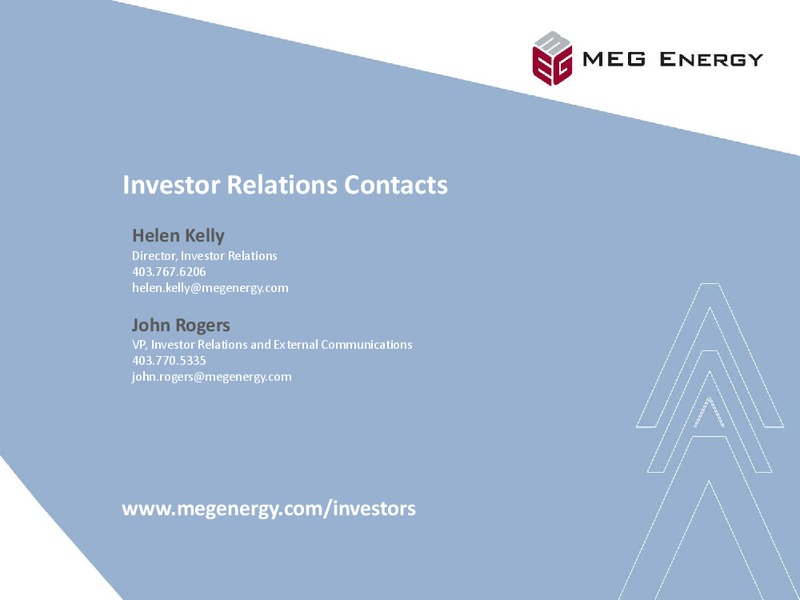 INVESTOR PRESENTATION – Meg Energy – slide 23