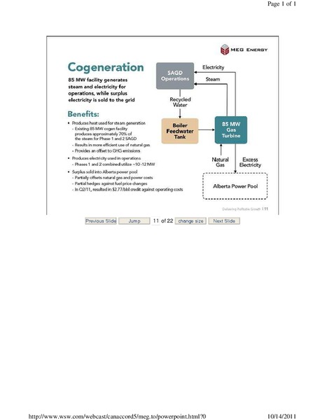 CANACCORD GENUITYS GLOBAL ENERGY CONFERENCE – Meg Energy – slide 11