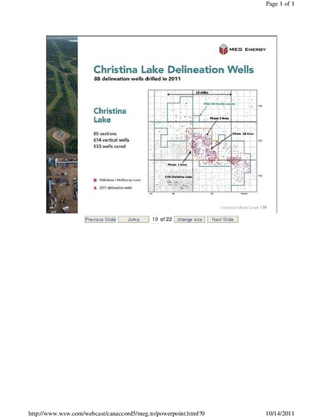 CANACCORD GENUITYS GLOBAL ENERGY CONFERENCE – Meg Energy – slide 19