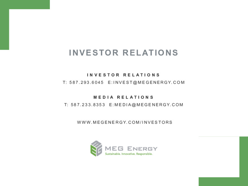 Investor Presentation   December 2020 – MEG Energy – slide 22