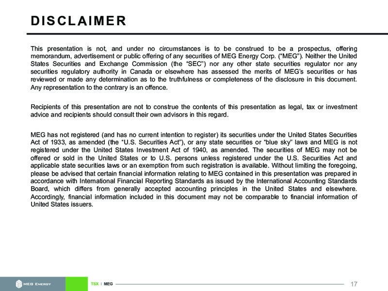 December 2021 Corporate Presentation – MEG Energy – slide 17