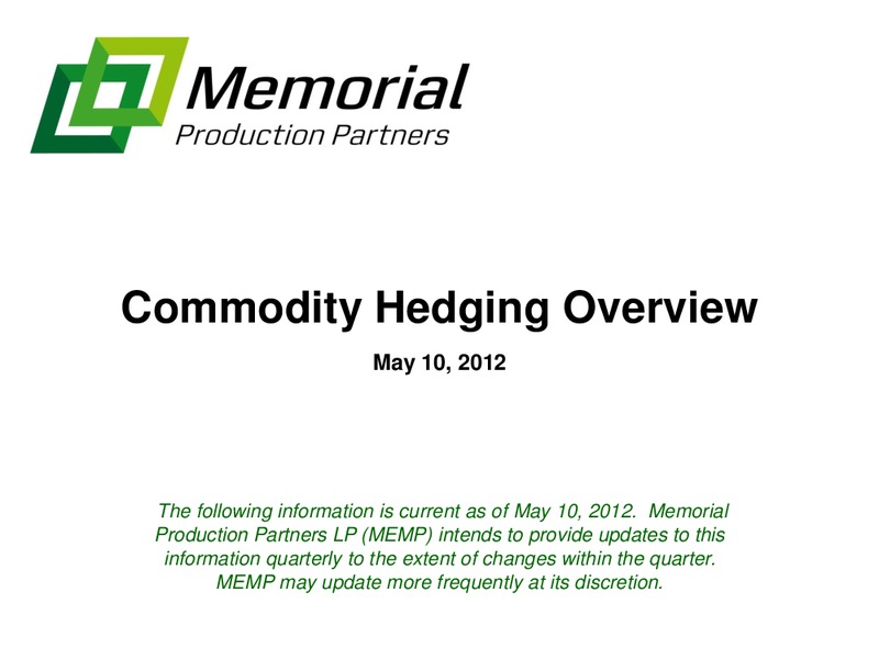 May 2012 HEDGING OVERVIEW – Memorial Production Partners Lp – slide 1