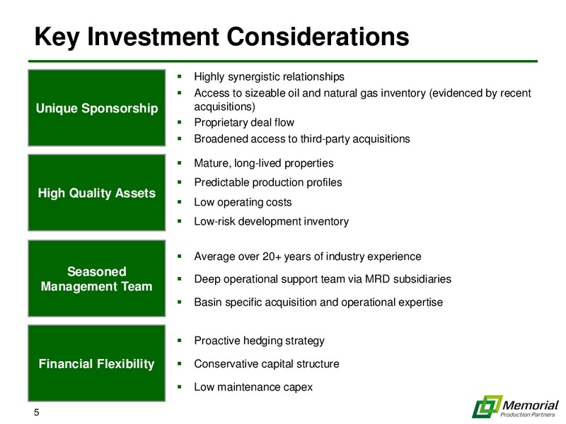 NAPTP INVESTOR CONFERENCE – Memorial Production Partners Lp – slide 4