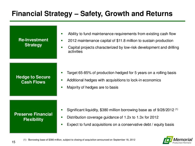 IPAA OGIS INVESTOR PRESENTATION – Memorial Production Partners Lp – slide 14