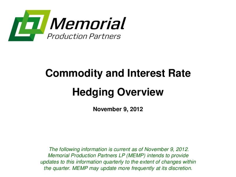 November 2012 HEDGING OVERVIEW – Memorial Production Partners Lp – slide 1