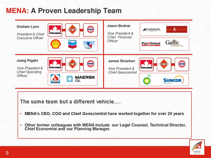 CORPORATE PRESENTATIONS – Mena Hydrocarbons Inc – slide 8