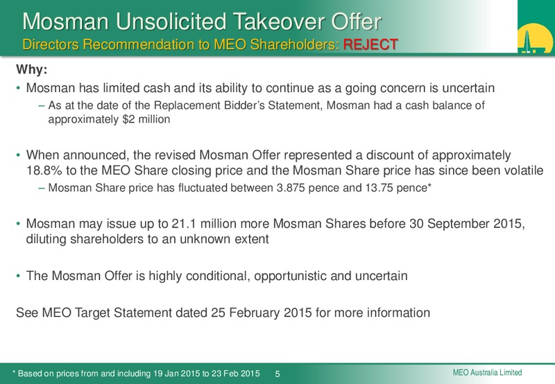 INVESTOR PRESENTATION – Meo Australia Ltd. – slide 3