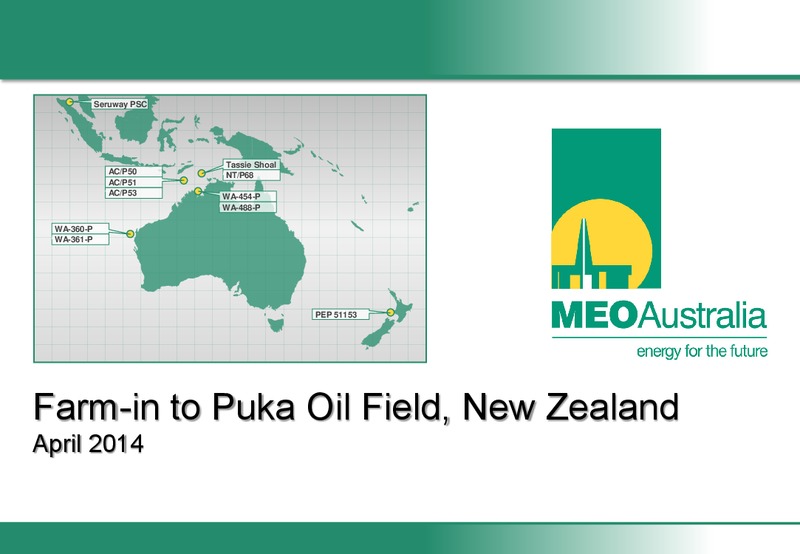 investor Update – Meo Australia Ltd. – slide 1