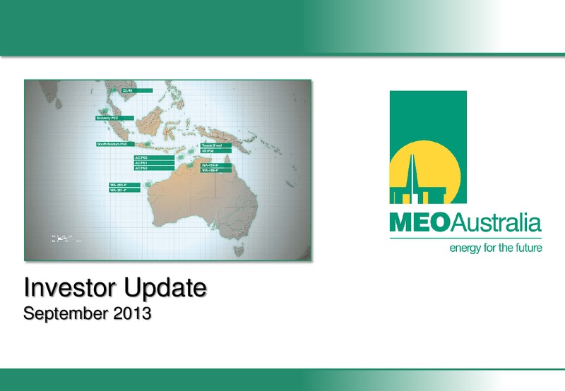 INVESTOR UPDATE – Meo Australia Ltd. – slide 1