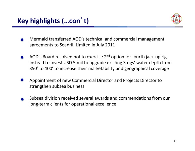 Q4 2011 RESULTS – Mermaid Maritime Public Company Limited – slide 5