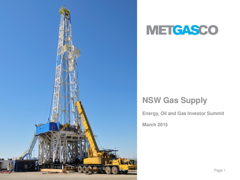NSW Gas Supply – Metgasco – slide 1