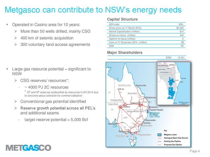 NSW Gas Supply – Metgasco – slide 3