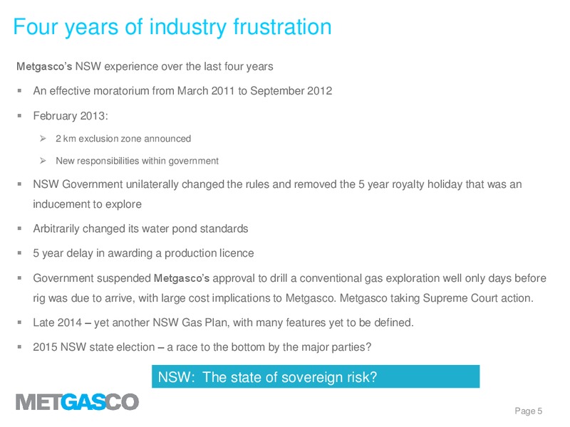 NSW Gas Supply – Metgasco – slide 4