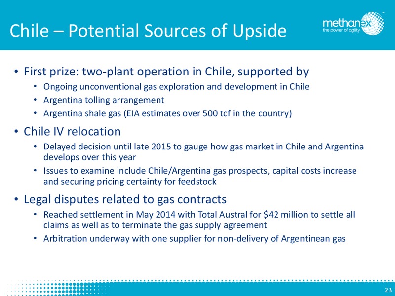 Investor Presentation – Methanex Corp. – slide 22