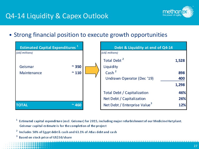 Investor Presentation – Methanex Corp. – slide 26