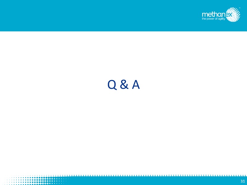 Investor Presentation – Methanex Corp. – slide 29