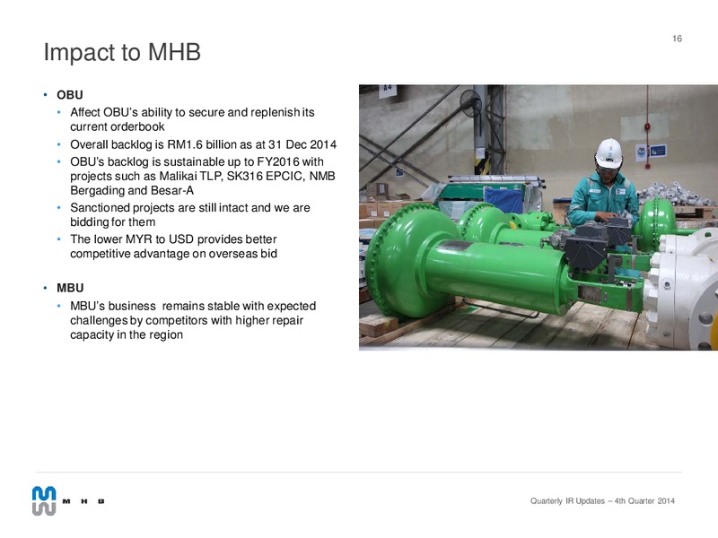 Quarterly IR Updates – Mhb Offshore Solutions – slide 15