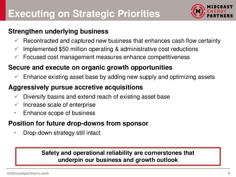 Investor Presentation – Midcoast Energy Partners, L.P. – slide 5