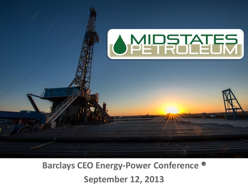 Barclays CEO Energy Power Conference – Midstates Petroleum – slide 1