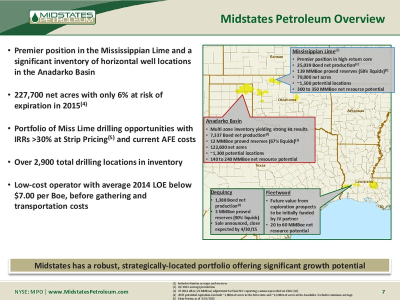 SCOTIA HOWARD WEIL 43RD ANNUAL ENERGY CONFERENCE – Midstates Petroleum – slide 5