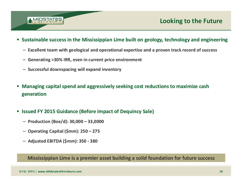 IPAA OGIS NEW YORK – Midstates Petroleum – slide 17