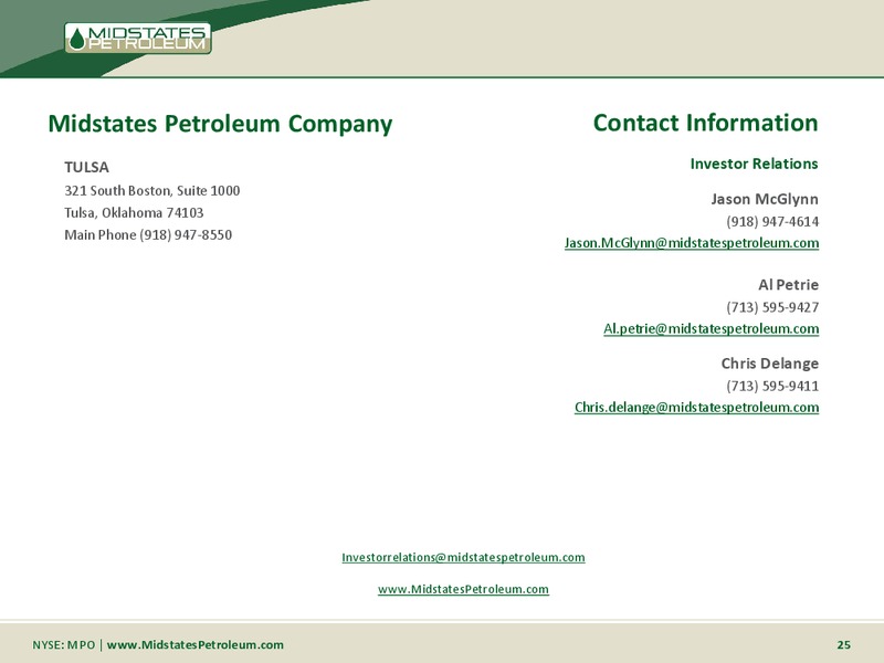 Q1 2015 EARNINGS CALL – Midstates Petroleum – slide 23