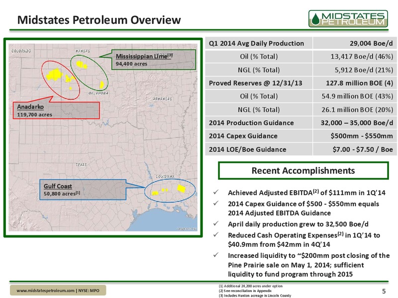 UBS Global Oil and Gas Conference – Midstates Petroleum – slide 3