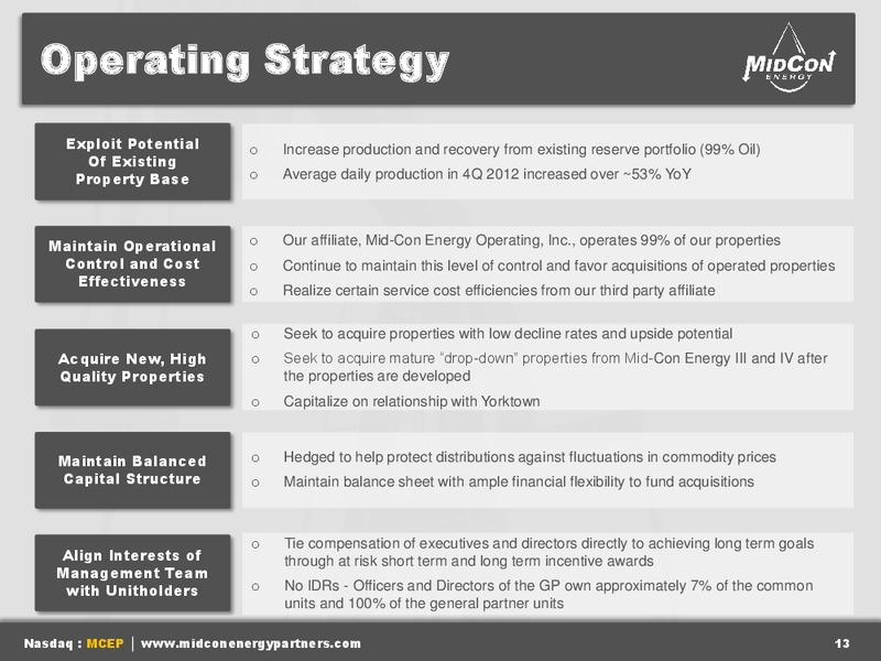 IPAA OGIS NEW YORK – Mid-Con Energy Partners Lp – slide 12