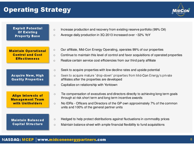 UBS MLP ONE ON ONE CONFERENCE – Mid-Con Energy Partners Lp – slide 7